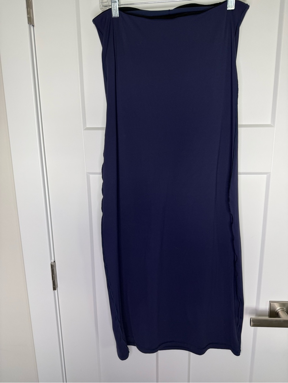 Navy Blue Strapless Midi Dress - Picture 2 of 8